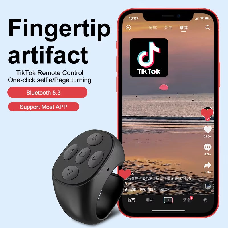 Bluetooth Tiktok Remote Control Ring